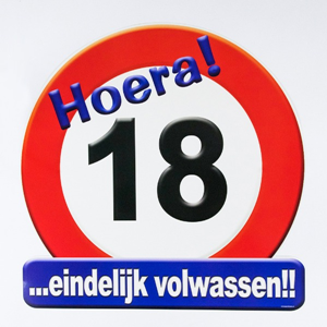 Huldeschild 18 jaar Huldeschild 18 jaar